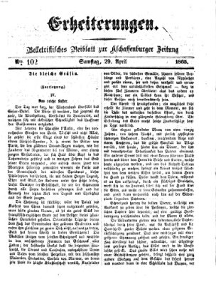 Erheiterungen (Aschaffenburger Zeitung) Samstag 29. April 1865