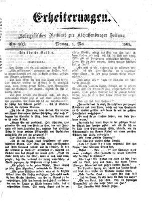 Erheiterungen (Aschaffenburger Zeitung) Montag 1. Mai 1865