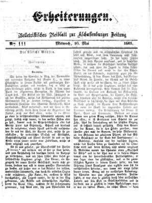 Erheiterungen (Aschaffenburger Zeitung) Mittwoch 10. Mai 1865