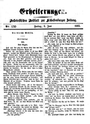 Erheiterungen (Aschaffenburger Zeitung) Freitag 2. Juni 1865