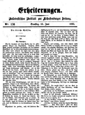 Erheiterungen (Aschaffenburger Zeitung) Samstag 10. Juni 1865