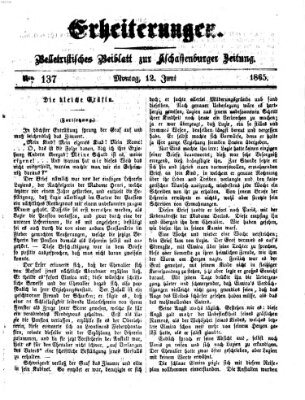 Erheiterungen (Aschaffenburger Zeitung) Montag 12. Juni 1865