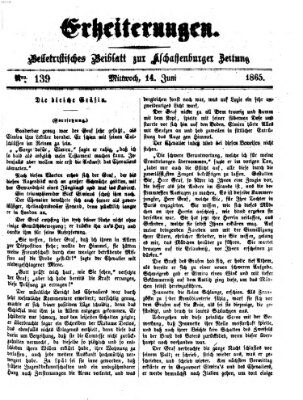 Erheiterungen (Aschaffenburger Zeitung) Mittwoch 14. Juni 1865