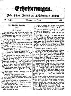 Erheiterungen (Aschaffenburger Zeitung) Montag 19. Juni 1865