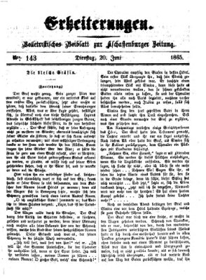 Erheiterungen (Aschaffenburger Zeitung) Dienstag 20. Juni 1865