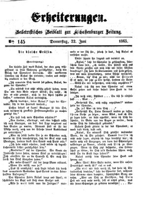 Erheiterungen (Aschaffenburger Zeitung) Donnerstag 22. Juni 1865