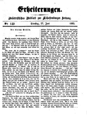 Erheiterungen (Aschaffenburger Zeitung) Dienstag 27. Juni 1865