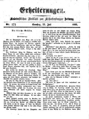 Erheiterungen (Aschaffenburger Zeitung) Samstag 22. Juli 1865