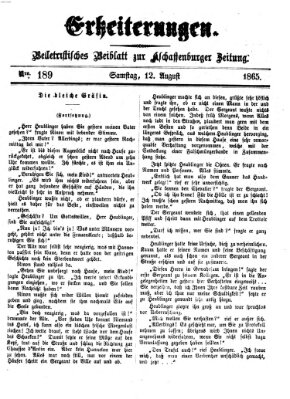 Erheiterungen (Aschaffenburger Zeitung) Samstag 12. August 1865