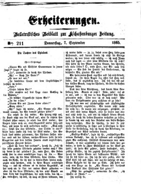 Erheiterungen (Aschaffenburger Zeitung) Donnerstag 7. September 1865