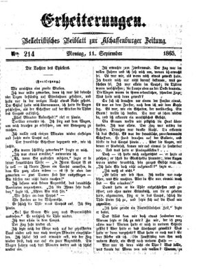 Erheiterungen (Aschaffenburger Zeitung) Montag 11. September 1865