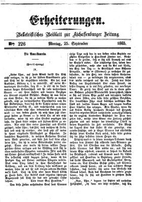 Erheiterungen (Aschaffenburger Zeitung) Montag 25. September 1865