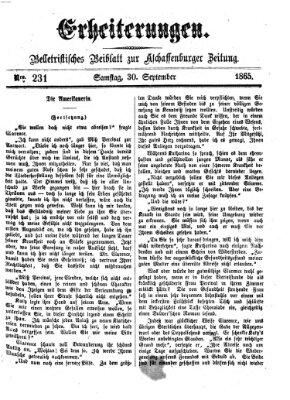 Erheiterungen (Aschaffenburger Zeitung) Samstag 30. September 1865