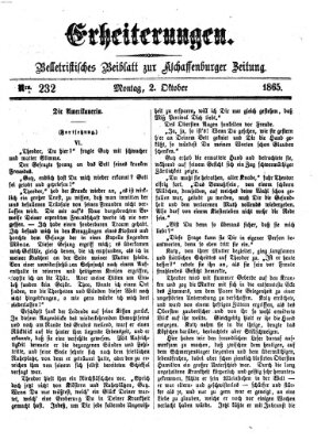 Erheiterungen (Aschaffenburger Zeitung) Montag 2. Oktober 1865