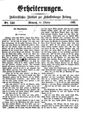Erheiterungen (Aschaffenburger Zeitung) Mittwoch 11. Oktober 1865