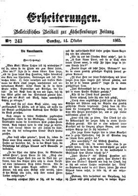 Erheiterungen (Aschaffenburger Zeitung) Samstag 14. Oktober 1865