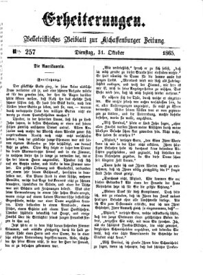 Erheiterungen (Aschaffenburger Zeitung) Dienstag 31. Oktober 1865