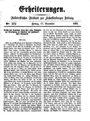 Erheiterungen (Aschaffenburger Zeitung) Freitag 17. November 1865