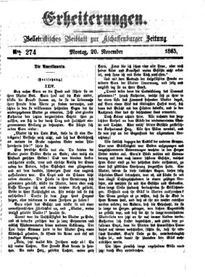 Erheiterungen (Aschaffenburger Zeitung) Montag 20. November 1865