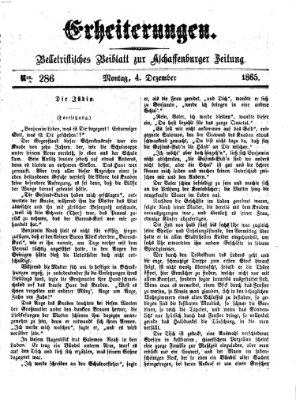 Erheiterungen (Aschaffenburger Zeitung) Montag 4. Dezember 1865