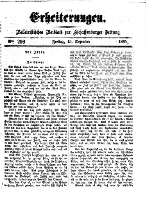 Erheiterungen (Aschaffenburger Zeitung) Freitag 15. Dezember 1865