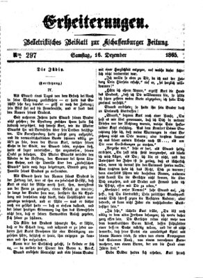 Erheiterungen (Aschaffenburger Zeitung) Samstag 16. Dezember 1865