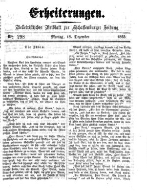 Erheiterungen (Aschaffenburger Zeitung) Montag 18. Dezember 1865