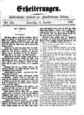 Erheiterungen (Aschaffenburger Zeitung) Donnerstag 21. Dezember 1865