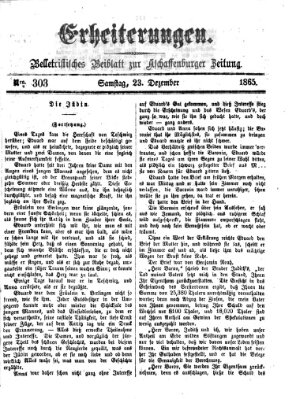 Erheiterungen (Aschaffenburger Zeitung) Samstag 23. Dezember 1865