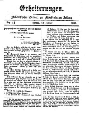 Erheiterungen (Aschaffenburger Zeitung) Freitag 12. Januar 1866