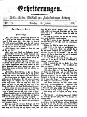 Erheiterungen (Aschaffenburger Zeitung) Dienstag 16. Januar 1866