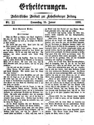 Erheiterungen (Aschaffenburger Zeitung) Donnerstag 25. Januar 1866