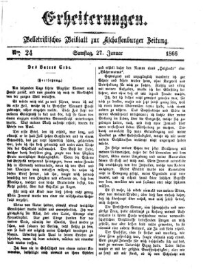 Erheiterungen (Aschaffenburger Zeitung) Samstag 27. Januar 1866