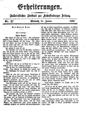 Erheiterungen (Aschaffenburger Zeitung) Mittwoch 31. Januar 1866