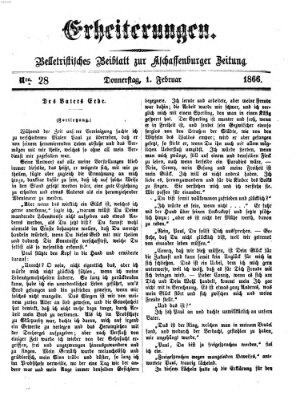 Erheiterungen (Aschaffenburger Zeitung) Donnerstag 1. Februar 1866