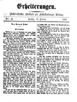 Erheiterungen (Aschaffenburger Zeitung) Freitag 16. Februar 1866