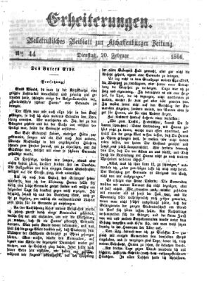 Erheiterungen (Aschaffenburger Zeitung) Dienstag 20. Februar 1866