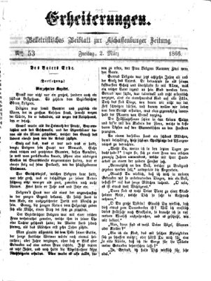 Erheiterungen (Aschaffenburger Zeitung) Freitag 2. März 1866