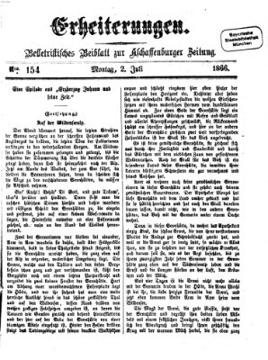 Erheiterungen (Aschaffenburger Zeitung) Montag 2. Juli 1866