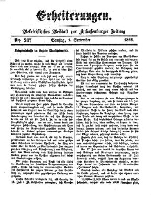 Erheiterungen (Aschaffenburger Zeitung) Samstag 1. September 1866