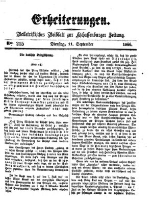 Erheiterungen (Aschaffenburger Zeitung) Dienstag 11. September 1866