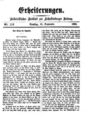 Erheiterungen (Aschaffenburger Zeitung) Samstag 15. September 1866