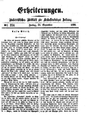 Erheiterungen (Aschaffenburger Zeitung) Freitag 21. September 1866