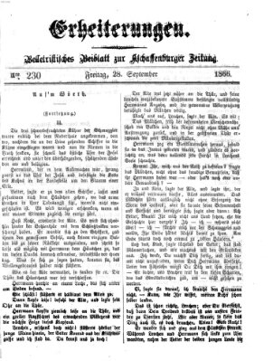 Erheiterungen (Aschaffenburger Zeitung) Freitag 28. September 1866