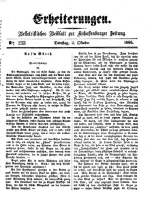 Erheiterungen (Aschaffenburger Zeitung) Dienstag 2. Oktober 1866