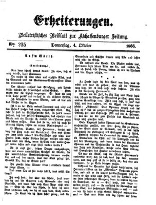 Erheiterungen (Aschaffenburger Zeitung) Donnerstag 4. Oktober 1866