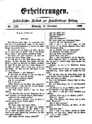 Erheiterungen (Aschaffenburger Zeitung) Mittwoch 14. November 1866