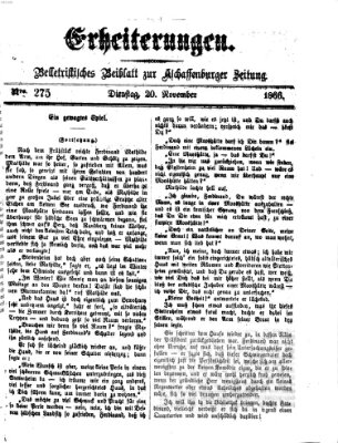 Erheiterungen (Aschaffenburger Zeitung) Dienstag 20. November 1866