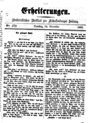 Erheiterungen (Aschaffenburger Zeitung) Samstag 24. November 1866