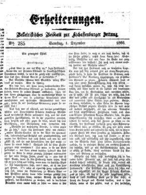 Erheiterungen (Aschaffenburger Zeitung) Samstag 1. Dezember 1866